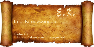 Erl Kreszcencia névjegykártya